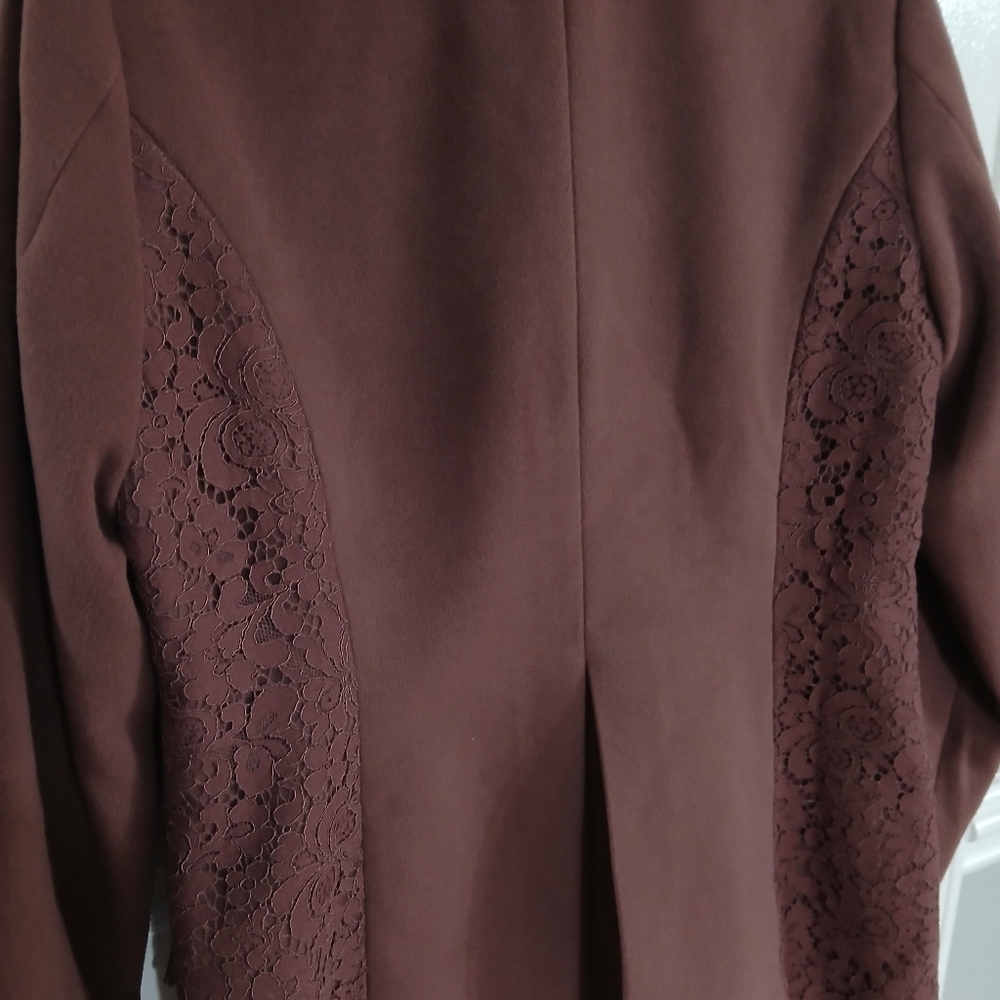 Simply Noelle Double Breasted Peacoat  Lace Detail Boho Casual Preppy Academia - Picture 7 of 7